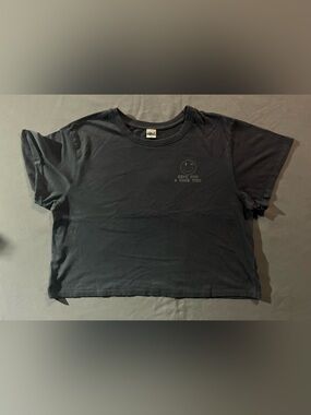Vibe Black Crewneck Tee with Script Neck Tag